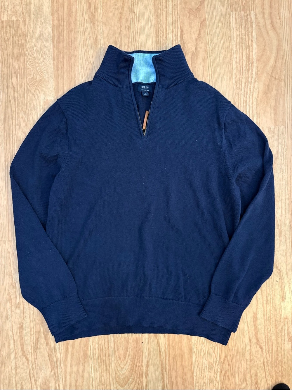 Mens Navy Blue Cotton Sweater
